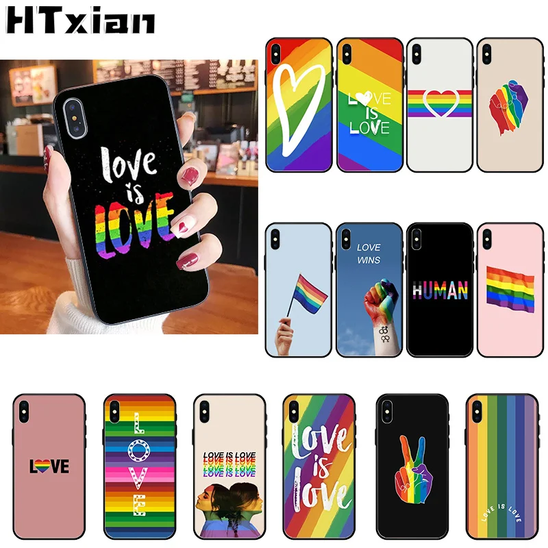 HTXian Lesbians Bisexuals Транссексуал с изображением ЛГБТ радуги на заказ чехол для
