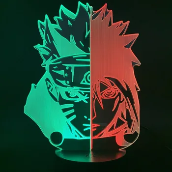 

Led Night Light Naruto Children Bedroom battery operated Two-tone Light Natuto Sasube Nightlight for Kids Gift Cartoon 3D Lamp