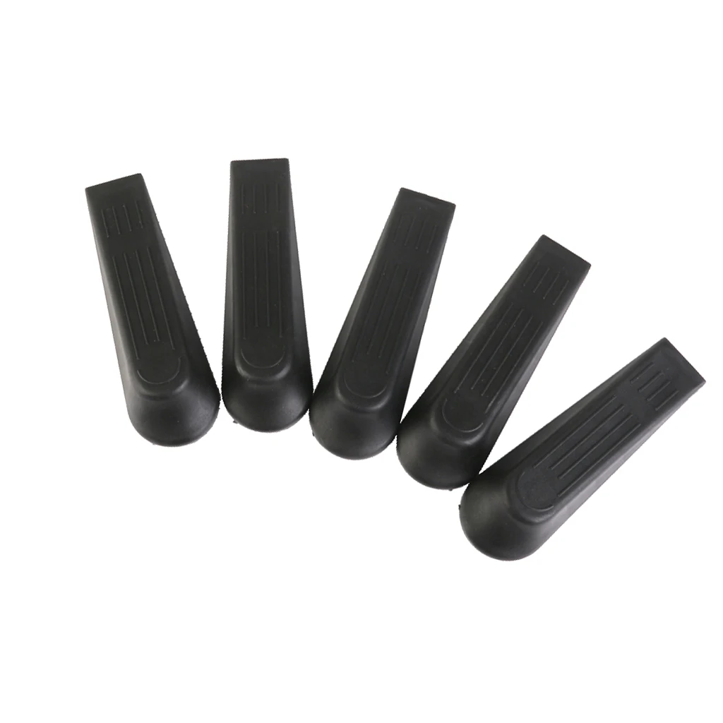 5pcs Black Plastic Door Stop Stoppers Block Wedges Prevent Safety Doorstops