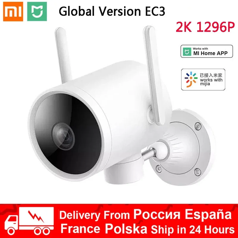 Xiaomi-cámara inteligente 2K 1296P EC3 para exteriores, Webcam impermeable IP66, WIFI, ángulo de 270 grados, señal de antena Dual, Mi Home, versión Global