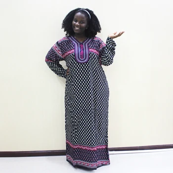 

Dashikiage Embroidery Applique Dot Loose Long Dress Women 2019 Long Sleeve Vintage Maxi Dresses