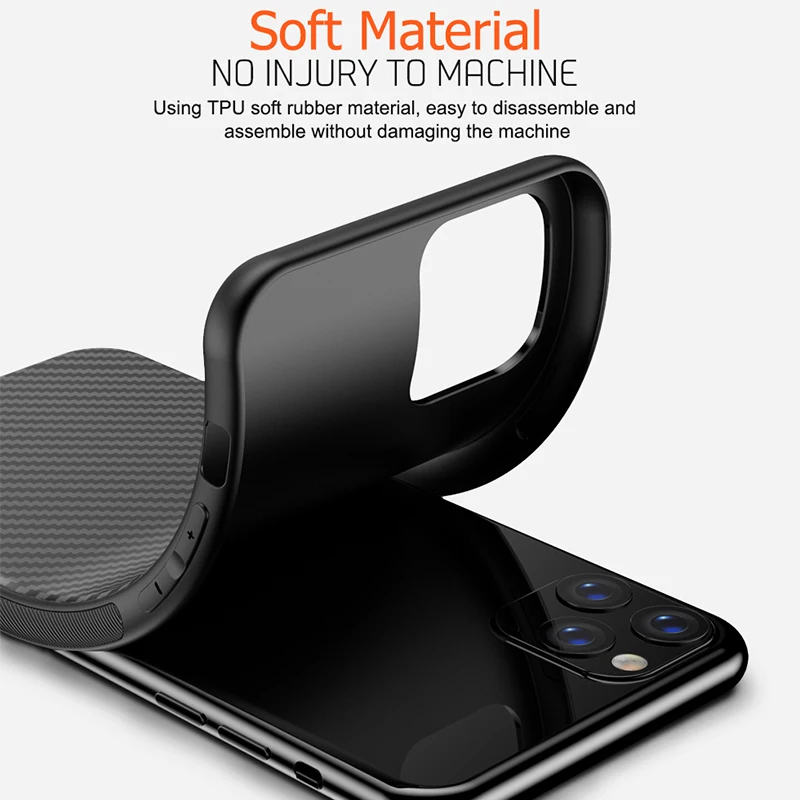 Premium Carbon Fiber Silicone Protective Soft Cover