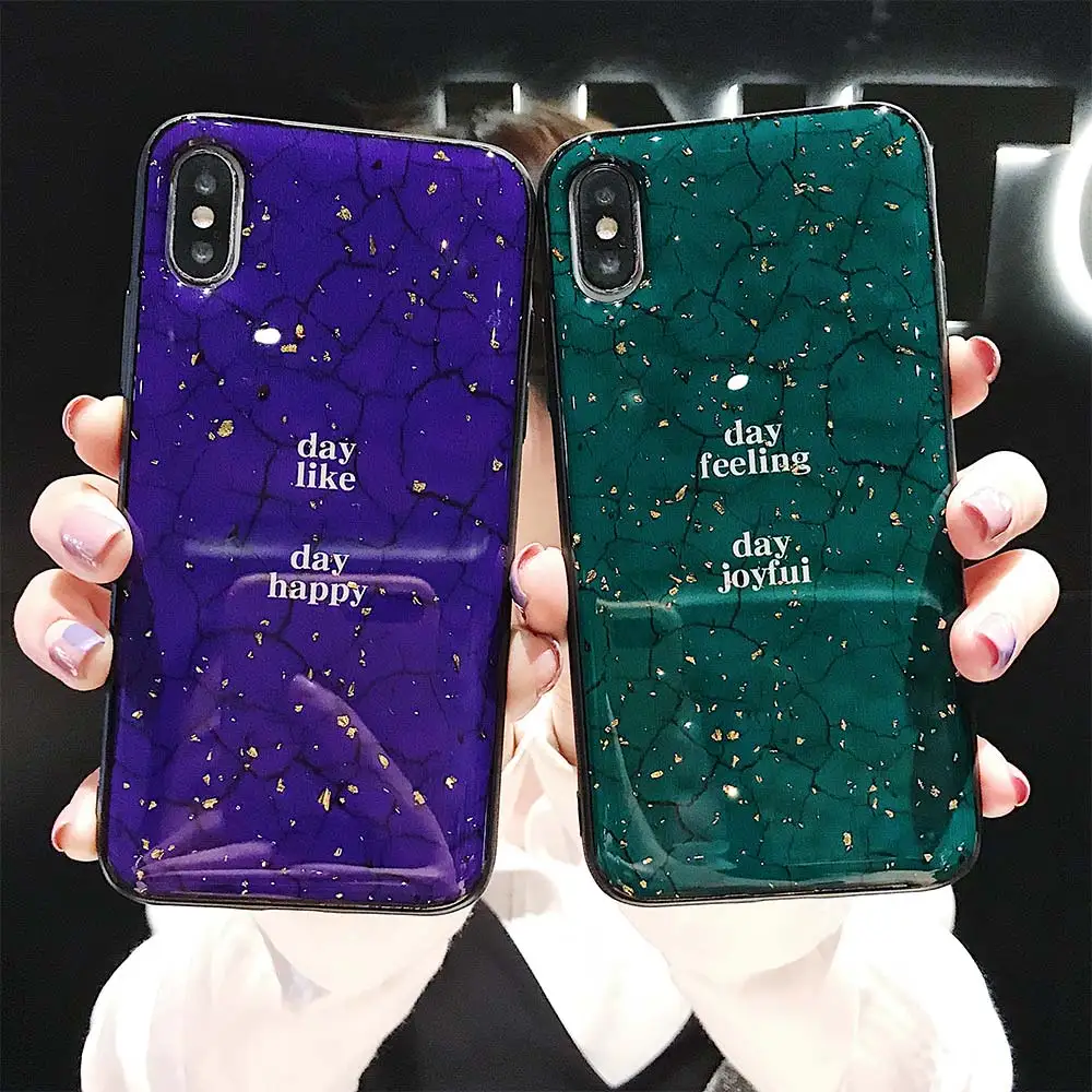 Роскошный чехол KISSCASE с буквенным принтом для iPhone XR XS MAX X 8 7 Plus золотой фольгой