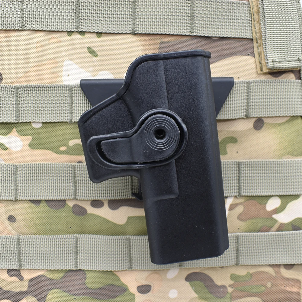 Enhanced Tactical Gun Holster and Magazine Pouch Set with MOLLE Mounting System for Body Armor and Load-Bearing Vests