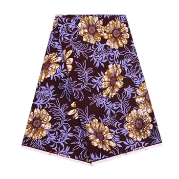 

Flower Pattern African Wax Prints Fabric 100% Pure Polyester African Ankara Wax Fabric Wholesale 6 Yards Real Wax Fabric 110cm