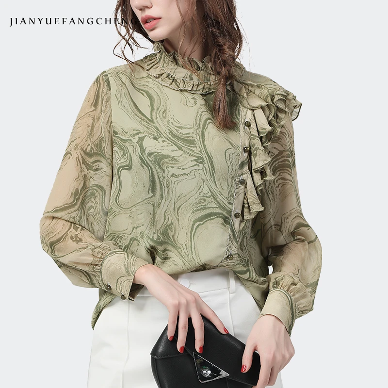 ruffle neck blouse plus size