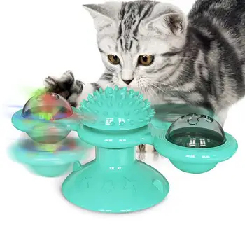

Pet Cat Toys Wall-mouted Interactive Whirling Puzzle Training Turntable Supplies Windmill Ball Type Interactive For Kitten