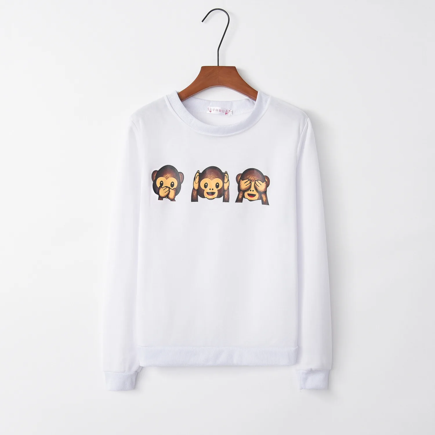 Милый рисунок обезьяны дизайн распродажа толстовки женские повседневные Kawaii Harajuku свитшоты для девочек европейские Топы корейские