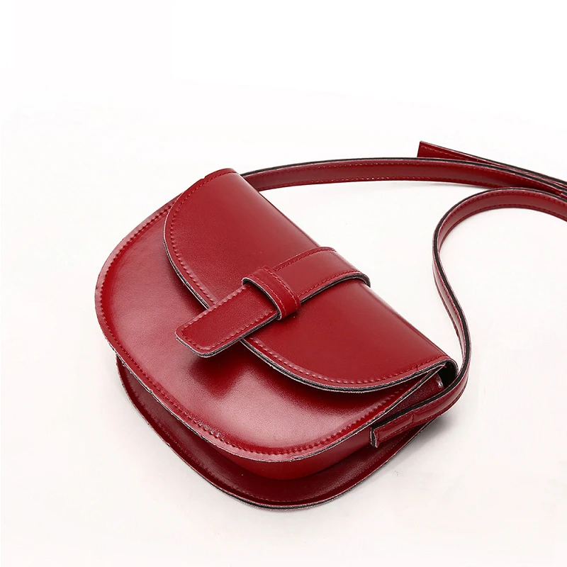 New fall solid color one-shoulder aslant bag casual half-moon saddle bag for ladiesluxury handbags women bags designer - Color: Burgundy