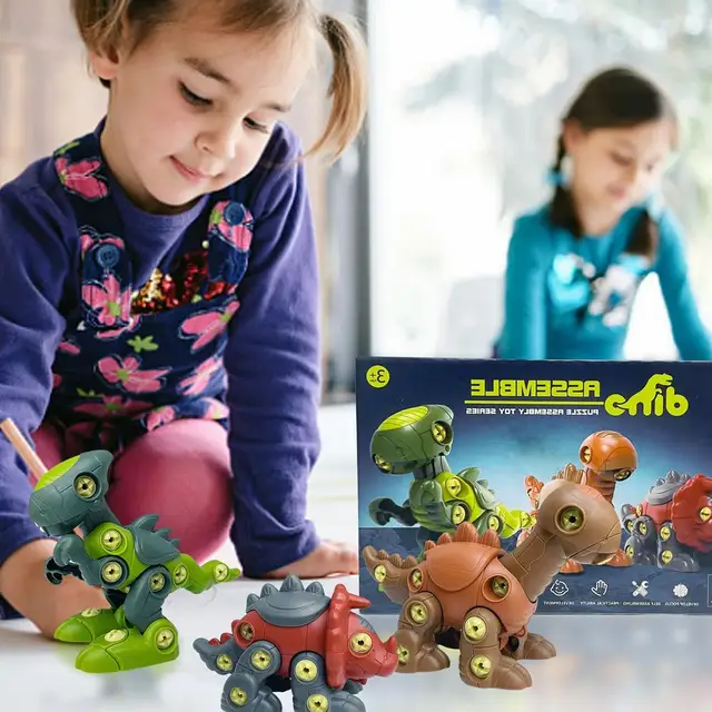STEM Dinosaur Toys DIY Drilling Screw Dinosaur Learning And Education Toys For Toddler Boys Girls DIY Screwing Dinosaur Disass 2