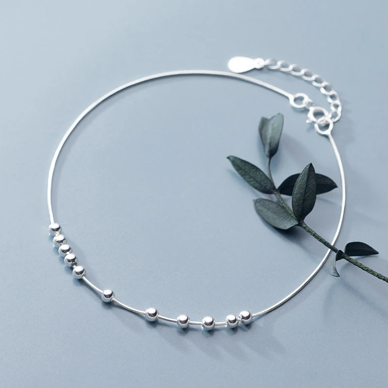 Modian Real 925 Sterling Silver Simple Little Balls Bracelet For Women Fashion Link Chain Bracelet Anklet Fine Jewelry Bijoux Modian Real 925 Sterling Silver Simple Little Balls Bracelet For Women Fashion Link Chain Bracelet Anklet Fine Jewelry Bijoux
