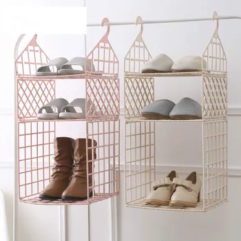 

Wardrobe layered storage rack multi-layer clothing organizer bedroom dormitory bedroom clothes hanging basket holders pf83112