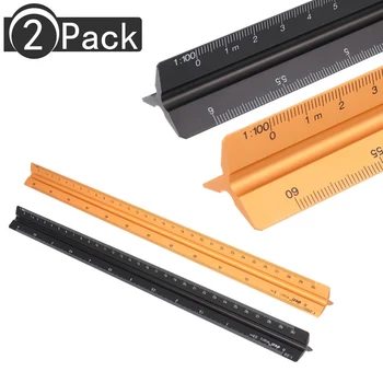 

Scale Ruler Aluminum Alloy 30cm Engineer Triangular Scale Architect Rulers Drafting Tools Architectural Scale Ruler