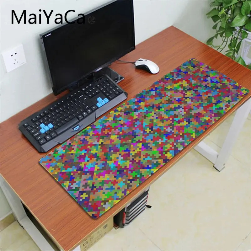 Lock Edge 40X90cm MaiYaCa коврик для мыши с разноцветными треугольниками большая акция игровой коврик для мыши для России xl клавиатура ноутбук ПК ноутбук Настольный коврик - Цвет: Lock Edge 40X90cm