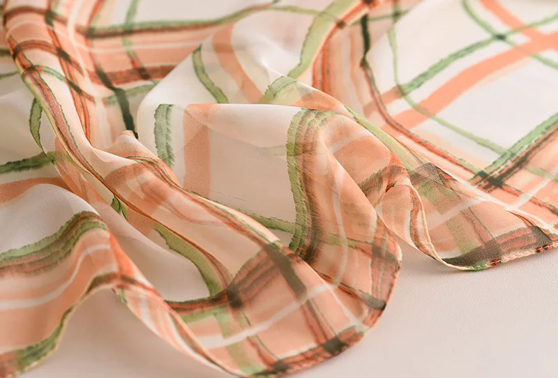Simple Plaid Silk Scarf Women Casual Shawls and Wraps Lady Travel Sunscreen Pashmina Large Long Foulard Thin Blanket Hijab Femme