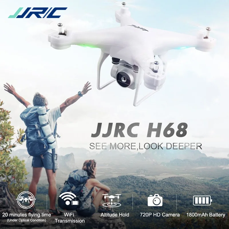 

JJRC H68 Bellwether WiFi FPV 2MP 720P HD Camera 20mins Flight Time RC Drone Quadcopter RTF Mode 2 VS Bayangtoys X21 X16