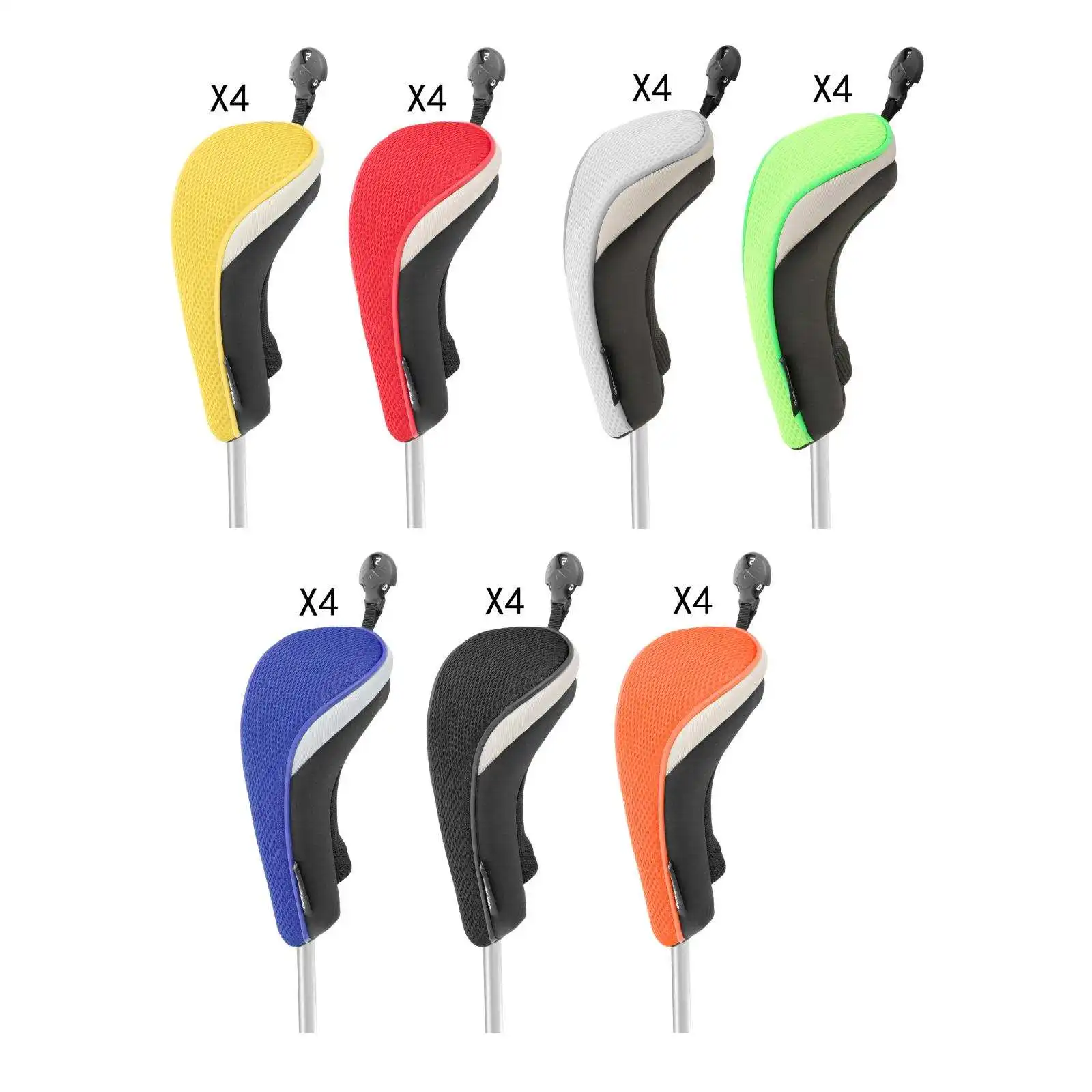 

4Pcs Mesh Golf Hybrid Headcovers with Number Tag Golf Accs Protecter Light Soft Presents Durable Set Utility for Driver Woods