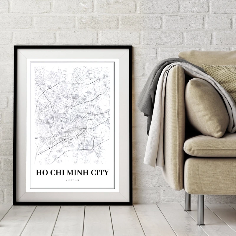 Ho Chi Minh City Map Print Home Decor