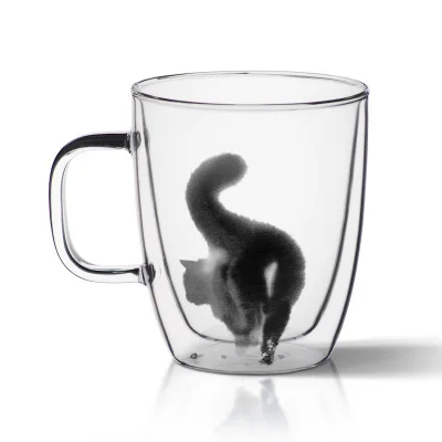 Mug A Стеклянные чашки с двойными стенками для кофе, кружки для чая и воды, большие товары для рукоделия Fincan, простые кружки ручной работы, персонализированные простые кружки QZJ053 - Цвет: Mug A