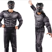 Черная пантера Супер Герой Хэллоуин вечерние Черная пантера для взрослых мужчин мышечный реквизит для косплея для выступления Мужская одежда