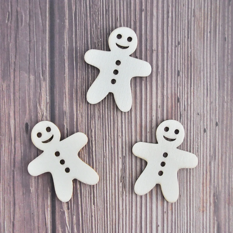 

Happymems New Wood Shapes 24or120pcs Christmas Snowman Home Decoration Wooden Crafts Scrapbooking Embellishments DIY Craft