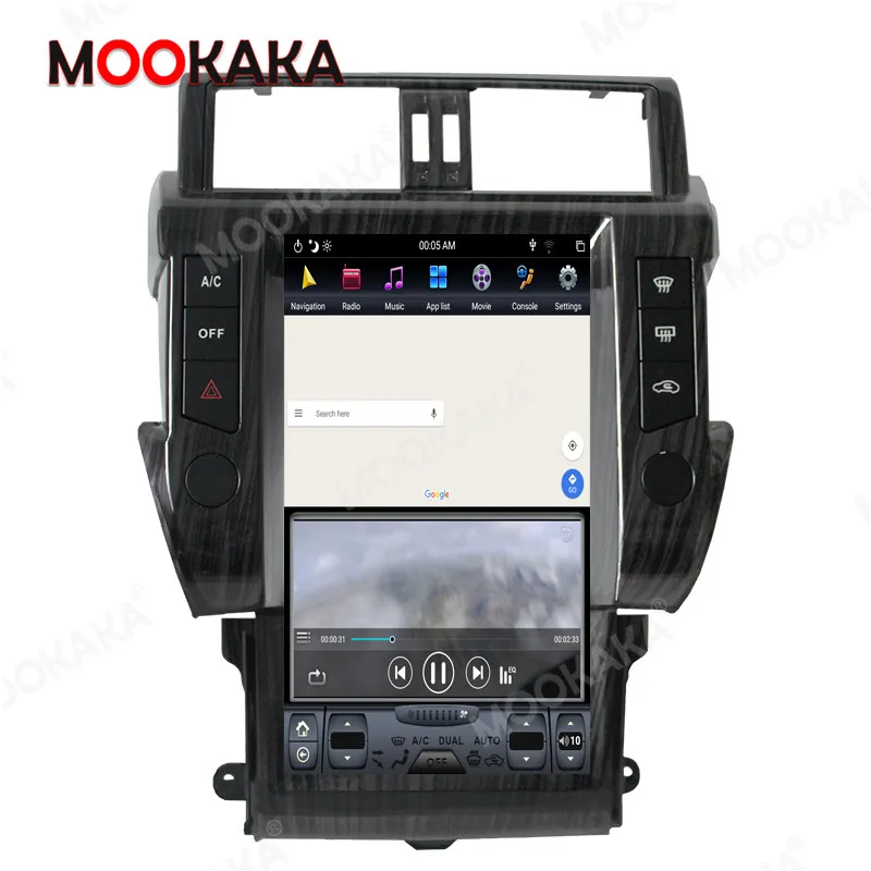 128GB Carplay DSP Android Vertical Tesla Radio Car Multimedia Player GPS Navigation For Toyota Land Cruiser Prado 150 2014-2017