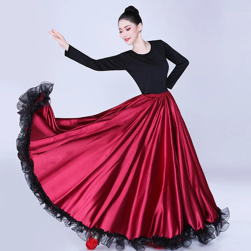 Испанский бой быков танцевальная юбка для взрослых женская юбка для танца живота открытие танец полная юбка шоу костюмы