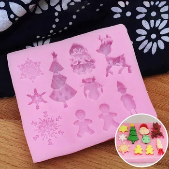 

Christmas Series Silicone Mold Fondant Molds Christmas Tree Snowflake Cristmas Decoration Tools cake Tools