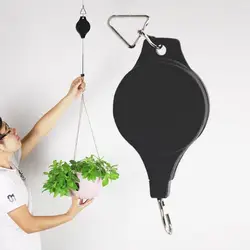 20-90 Cm Retractable Hanging Basket Pull Down Hanger Pulley Garden Baskets Plant Pots Hanging Basin Retractable Hook Greenhouse