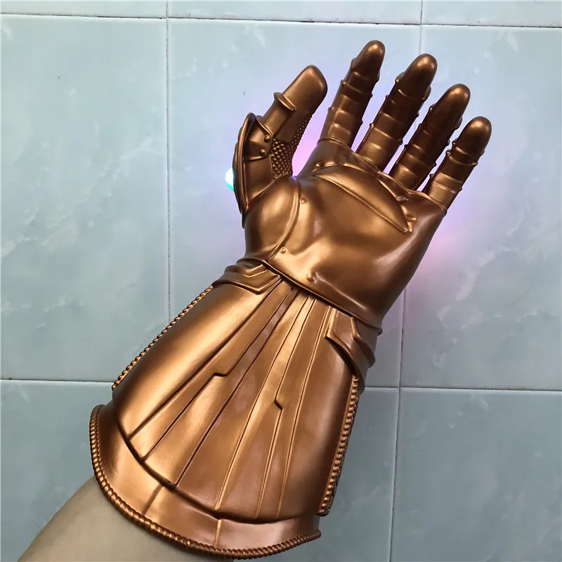Танос Gauntlet 1:1 светодиодный светильник войны косплей перчатки Железный человек ПВХ экшн-модель Хэллоуин для детей и взрослых