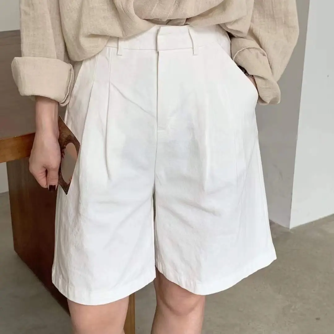 Toppies White Linen Shorts Wide Leg Summer Shorts Woman High Waist Shorts  Streetwear 2022 - Shorts - AliExpress