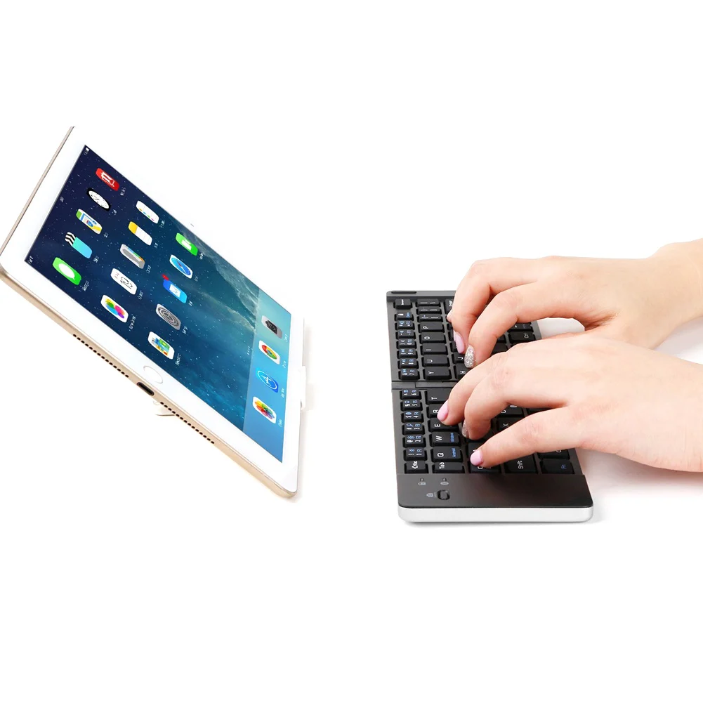 Portable Folding Bluetooth Keyboard Foldable for Mobile Phone PC Tablet LHB99