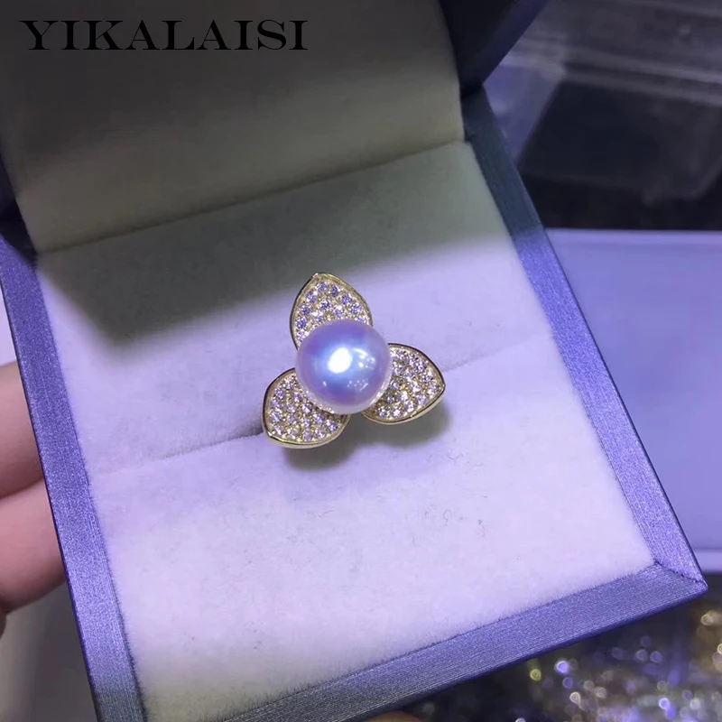 

Кольца женские из серебра 925 пробы, сплюснутая жемчужина, 8-9 мм