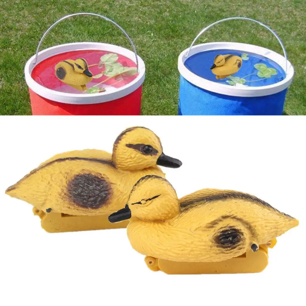 Realistic Yellow Ducks Figure DIY Garden Pond Statues Lawn Decoration