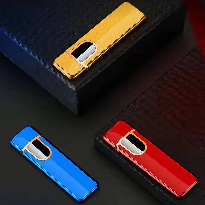 USB Зажигалка Электронная Мини зажигалки металлическая ветрозащитная для мужчин