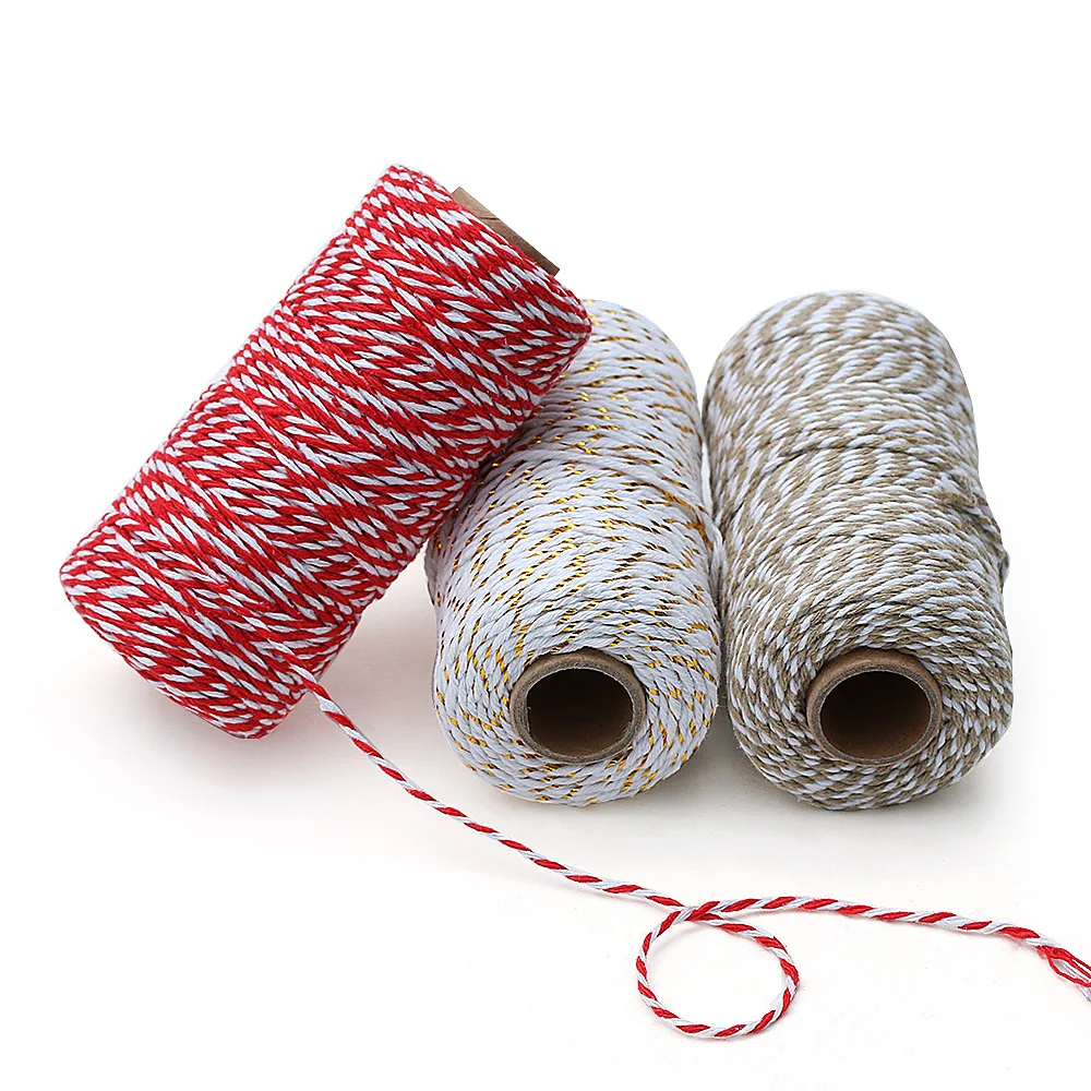 1Roll 100m 25Colors Cotton Twine String Cords Packing Craft Projects Handmade Christmas Home Decor Gift Sewing DIY Rope Crafts