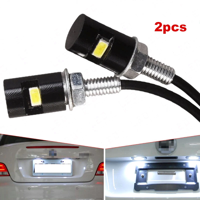

2pcs Motorcycle Car License Plate Light DC12V 5730 LED Screw Bolt Light Universal Auto Motor Licence Plate Light Taillight Lamp