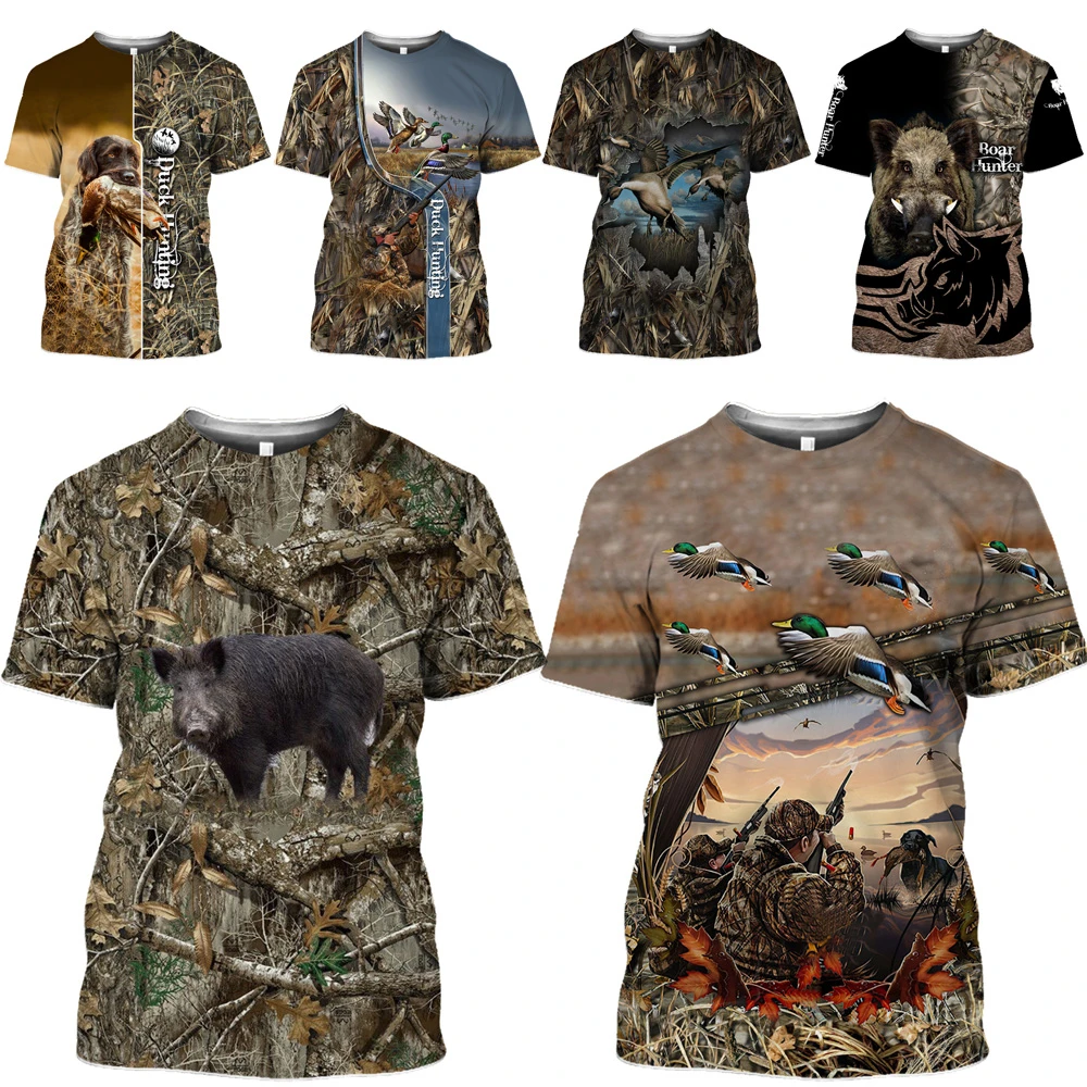 Wild Boar Patterns Men/'s T-shirt Crew Neck Tee Short Sleeve Casual Tops