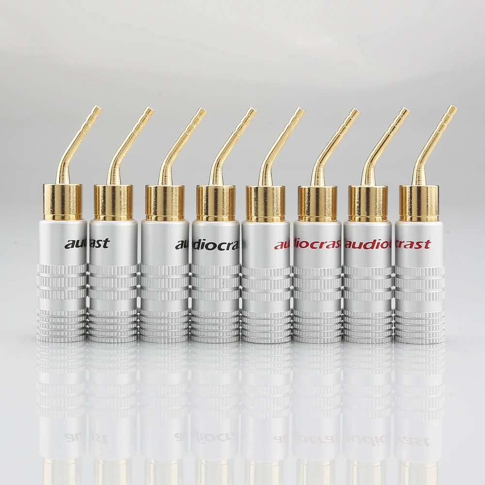 8개 Audiocrast B840G 2mm 핀 스피커 바나나 플러그 어댑터 와이어 골드 도금 새 제품