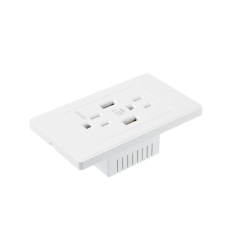 

High Speed Wall Socket US Plug Dual USB Port Charger Outlet Resistant AC Plate Panel Y1QB