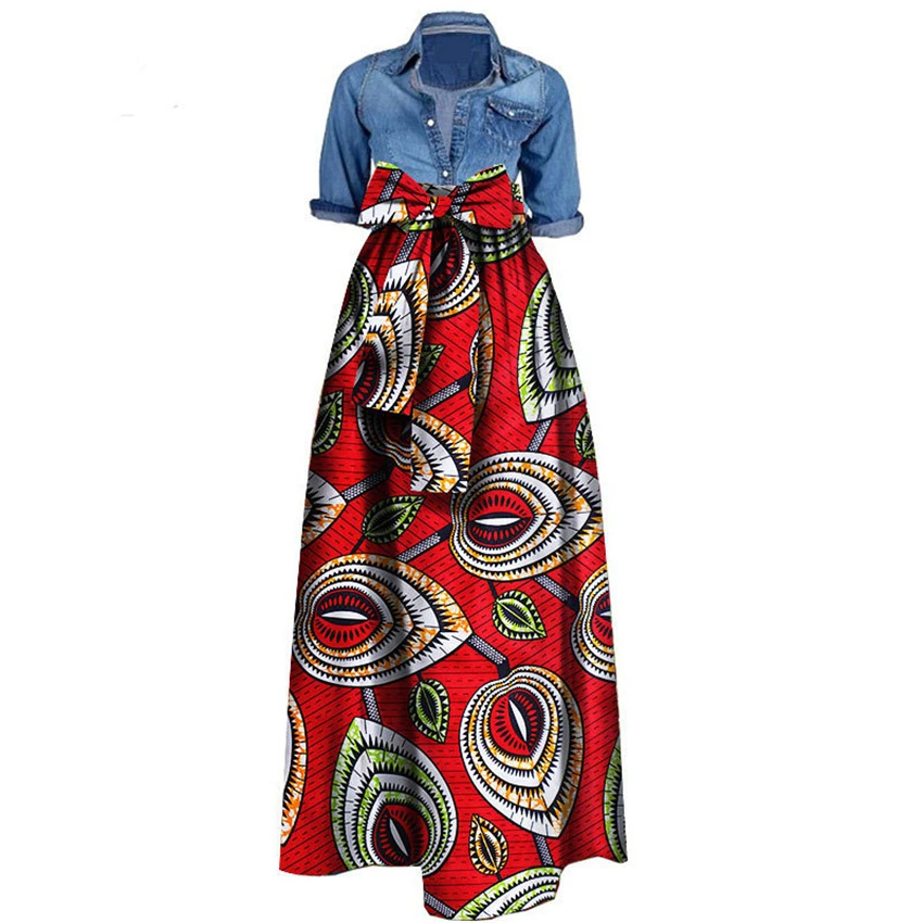 Африканский принт платья для женщин новости воск тканевые юбки традиционный Дашики Базен размера плюс вечерние модные африканские одежды