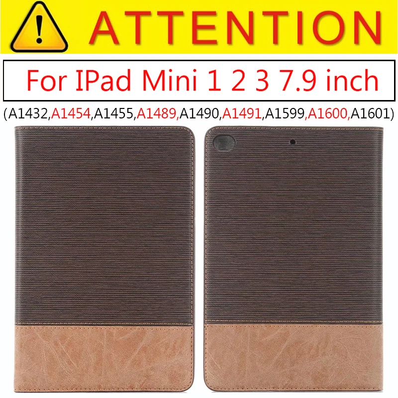 Для IPad Mini 1 2 3, 7,9 дюймов, чехол, ультра тонкий, роскошный, из искусственной кожи, смарт-чехол с подставкой для IPad Mini 4 Mini 5 7,9 '', Funda Coque - Цвет: Mini 1 2 3 DarkBrown
