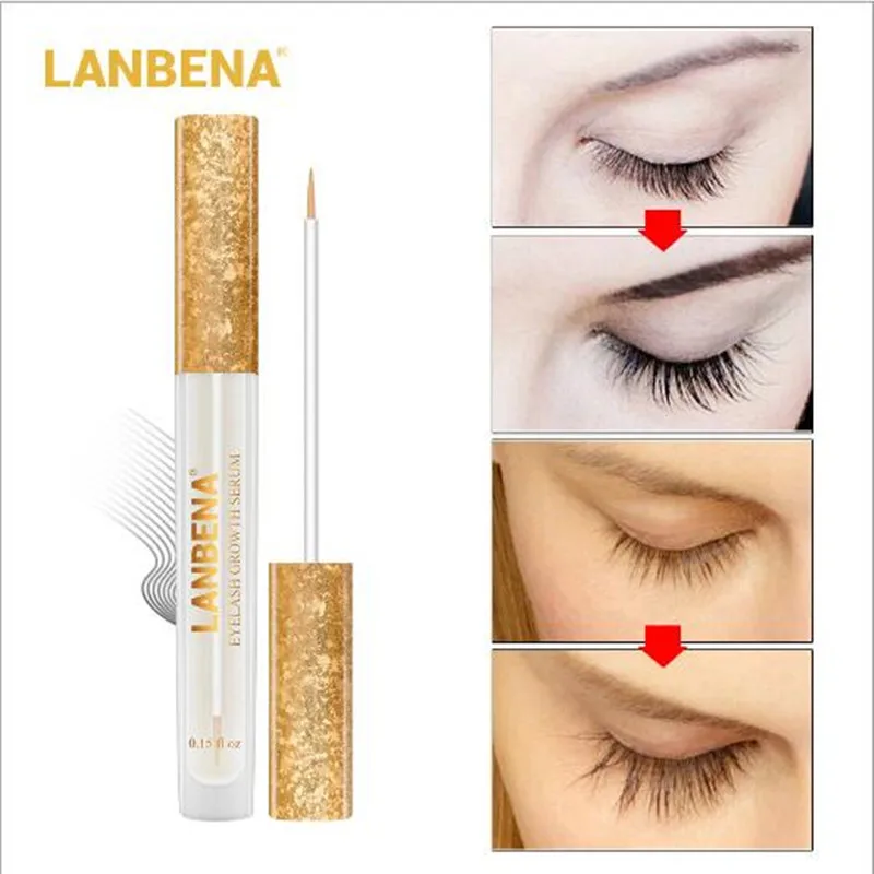 Lanbena Сыворотка для роста ресниц Сыворотки Lambena для ресниц реснички на глаза Eyewinker удлинение подтяжка бровей, стойкая краска для усиления цвета Витамин Е обработка