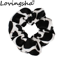 LOVINGSHA Leopard Women Hair Accessories Ladies Hair Tie Striped Lady Scrunchies Ponytail Hair Female Girl Holder Rope  FC117