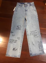 Pantalones vaqueros para mujer Y2k Harajuku, ropa de calle de cintura alta, Vaqueros holgados de ocio, Vintage, azul, rectos, 2021