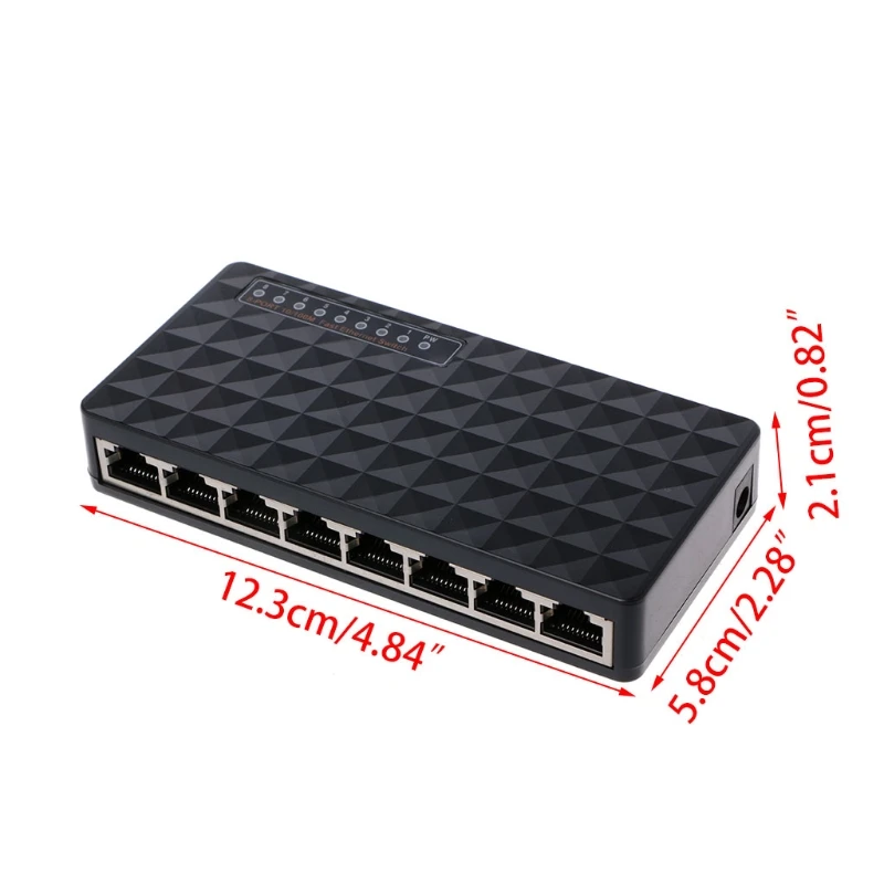 8 Port 10 100Mbps Ethernet Network Switch HUB Desktop Mini Fast LAN Switcher Adapter 1