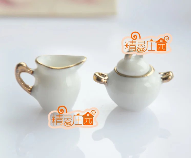 [Кукольный домик аксессуары для мини-мебели] керамика из чистого белого золота фольга кофе ча Джу Тао классическая