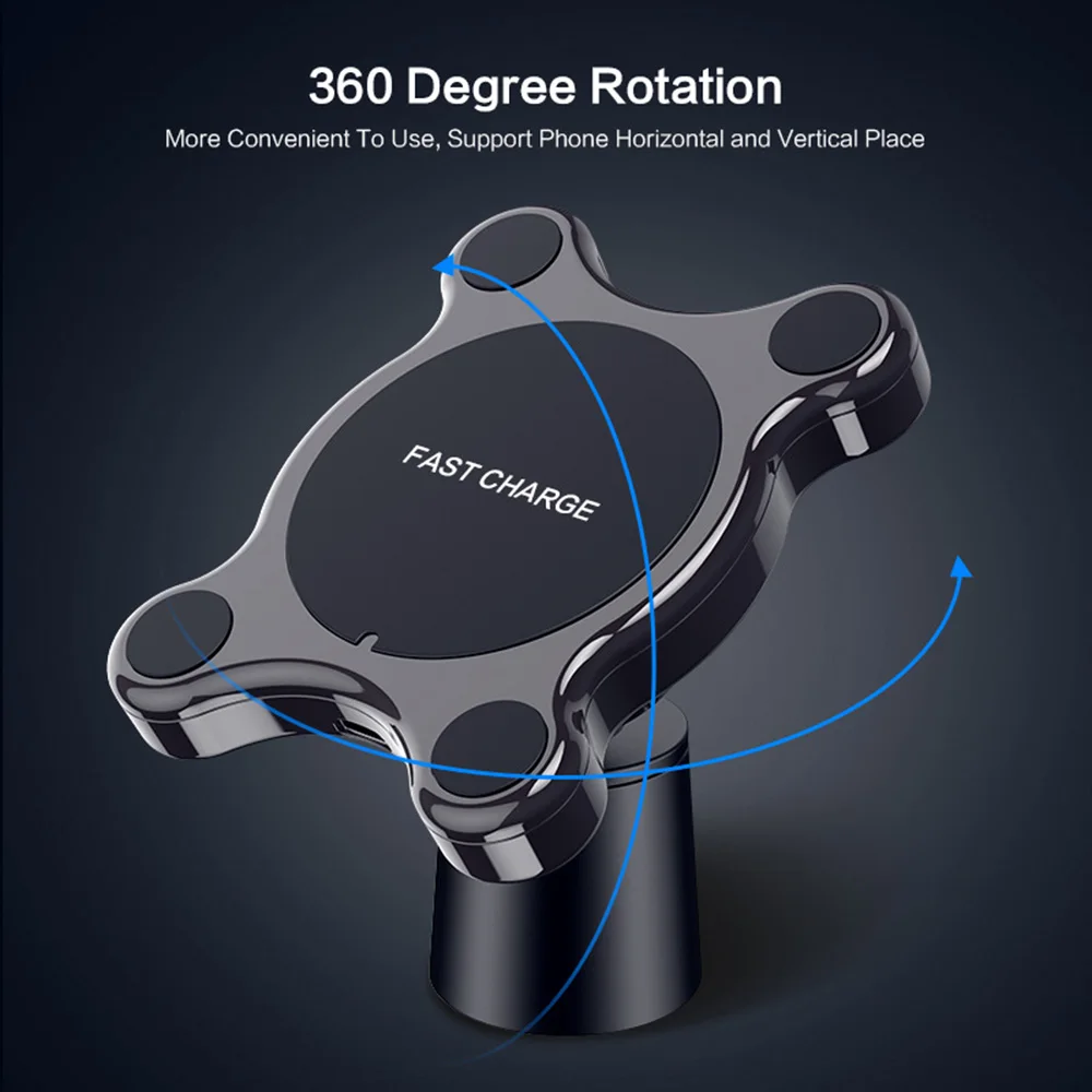 

Car Wireless Quick Charging Mobile Phone Holder 360 Degree GPS Mount Brackets
