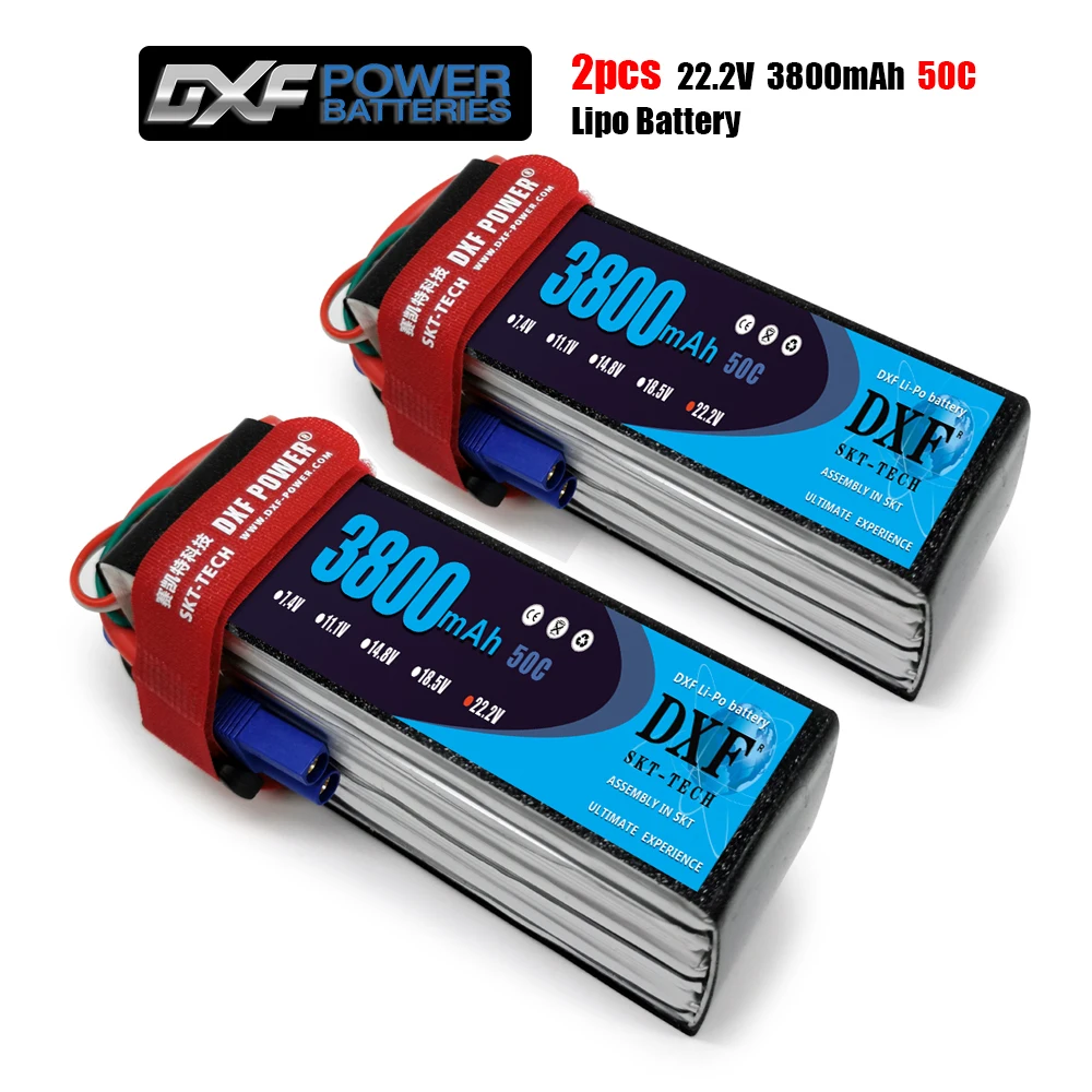 2 шт. DXF Хорошее качество RC Lipo батарея 6S 22 в 3800 мАч 50C Max 100C для самолета дрона