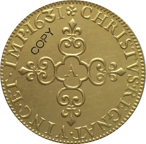 Франция Людовик XIII монета 1620-1643 разных Дата 24 копия монет - Цвет: 1631
